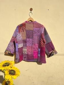 Chaquetas acolchadas de retazos de algodón Floral estilo bohemio Otoño Invierno chaqueta abrigo Streetwear Boho acolchado chaqueta Reversible - Product Image 4