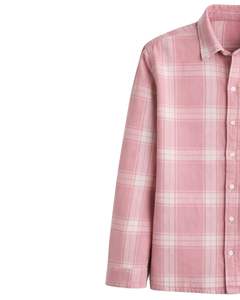 Camisa a Cuadros para Hombre, Manga Larga, Estilo Casual de Franela, Color Rosa Suave y Blanco, Fabricante Personalizado, Venta al por Mayor, OEM - Product Image 4