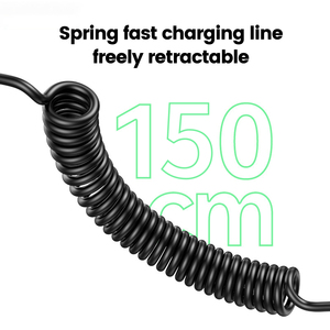 1,5 M 3A Negro Tipo-C Elastica Cable DE DATOS CB-296-C duradero y flexible - Product Image 2