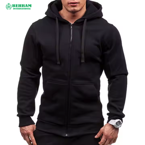 Sweat à capuche zippé personnalisé en coton molletonné unisexe, séchage rapide, respirant, hiver, coupe vintage, effet délavé - Product Image 2