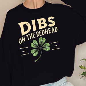 เสื้อลำลองของผู้หญิง dibs บนเสื้อพิมพ์ลายหัวแดงผ้าถัก - Product Image 4