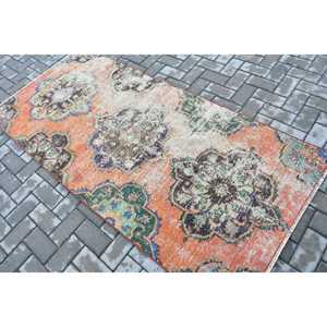 พรมตุรกีขนาด 3.3x7.1 ฟุต, พรม, พรมสีส้มไล่เฉด, พรมขนสัตว์ - Product Image 4