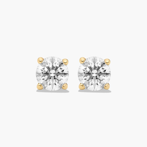 Boucles d'oreilles élégantes en argent 925 avec diamants en moissanite, coupe ronde intemporelle, bijoux étincelants, cadeau pour elle - Product Image 1
