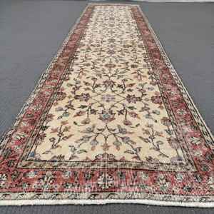 Vintage Rug, <b>Runner</b> 0.2x10.1 ft Rug, <b>Red</b> Patchwork Rug - Product Image 2