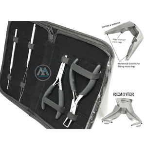 Kit de Herramientas Profesional para Extensiones de Cabello, Herramientas de Precisión Negras con Estuche de Lujo Beige - Product Image 6