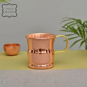 Custom Moscow Mule Travel Mug High Quality Stainless Steel with Copper Plating and Gold Handle for Back to School Coffee - Product Image 3