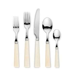 Hot Selling Custom Logo Wholesale From India Silver <b>Mirror</b> Polished Metal Stainless Steel Flatware Set with Horn Handle - Product Image 4