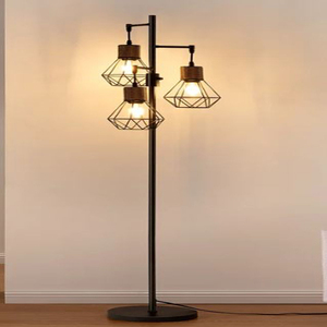 Precio de venta completo Lámpara de pie para sala de estar Metal Hierro Color negro Estilo de lujo 12X9.5X64 pulgadas Iluminación interior del hogar de alta calidad - Product Image 1