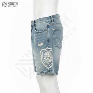 Shorts de Mezclilla Rectos de Alta Calidad con Estampado, Nuevo Diseño, Shorts de Mezclilla con Bordado Personalizado para Hombre, Shorts de Verano para Hombre - Product Image 4