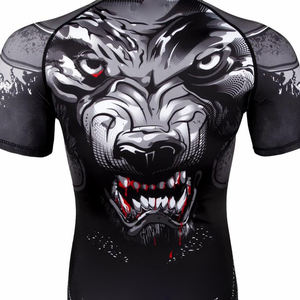 Imprimé personnalisé marque vierge BJJ MMA Anti-UV respirant vêtements de sport pour hommes chemise de compression hommes éruption cutanée pour hommes - Product Image 3