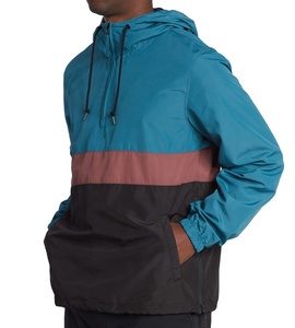 Color Block Hooded Windbreaker Jacket Waterproof Side Pocket Street Wear Casual Outdoor for <b>Men</b> - Product Image 4