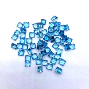 Cuentas de corte cuadrado de Topacio Azul suizo Natural de 7mm, piedras preciosas sueltas de Topacio azul de la mejor calidad para la fabricación de colgantes de joyería a precio de fábrica - Product Image 5