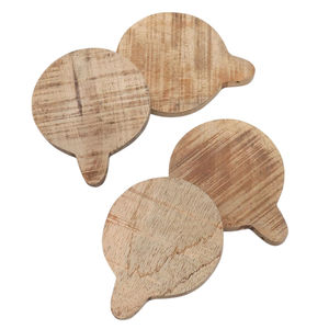 Set of 4 Handmade Natural Mango <b>Wood</b> Coasters Modern Design Square <b>Placemats</b> 5mm Thick Home Table Accessories - Product Image 4