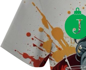 T-shirt à manches courtes pour homme, col rond, coupe ample, en tissu tricoté 100% polyester, design de Noël personnalisé par sublimation, écologique - Product Image 2