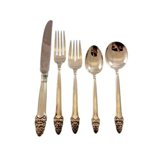 ชุดช้อนส้อมมีดสแตนเลสโทนสีทองอินเดีย - Product Image 1