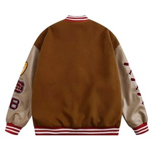 Veste de baseball universitaire en laine 100% de haute qualité personnalisée, unisexe, lettres brodées, streetwear d'hiver, approvisionnement OEM ODM - Product Image 2