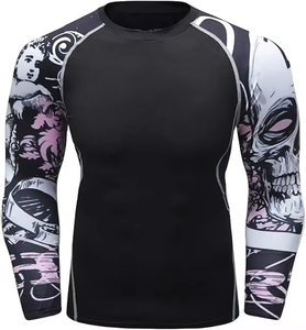 Rashguard de MMA Transpirable de Buena Calidad y el Mejor Material para Hombre, de Secado Rápido, Manga Larga, Color Sólido, Talla Grande - Product Image 3