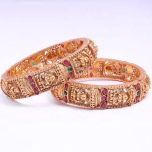 กำไลเคลือบด้านสำหรับเจ้าสาวแบบโบราณกำไลอินเดียแบบดั้งเดิมกำไลดีไซน์วัด lakshmi - Product Image 2