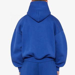 Sweat à capuche en coton éponge français personnalisé surdimensionné pour hommes 400-500Gsm poids lourd Baggy recadrée Essentials-Boxy Hoodie Fabricant - Product Image 5