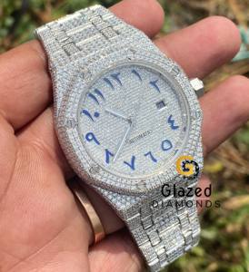 Elegante reloj Hip Hop Brilliant Cut VVS Clarity Moissanite Diamond para hombre, banda de acero inoxidable completamente helado, alta ETA Wear Anywhere - Product Image 4