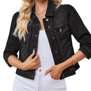 Respirant High Street 2025 sur mesure femmes Denim veste Premium manches longues coupe-vent femmes Denim veste - Product Image 5