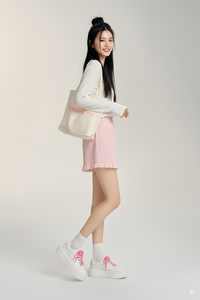 Shorts pour femmes, haute couture, en tricot côtelé, avec ourlet à volants, élastiques, séchage rapide, respirants, doux, décontractés, pour l'été, vente en gros, directement de l'usine - Product Image 3