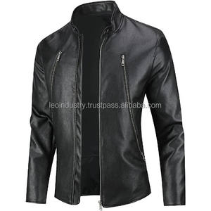 Chaqueta Bomber personalizada de cuero auténtico para hombre, chaqueta de cuero negro para motocicleta, gran oferta - Product Image 1