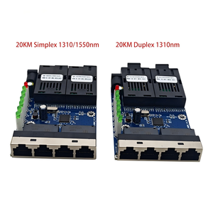 Convertisseur <span class=keywords><strong>de</strong></span> média YUNVO 2F4E 100M PCBA 2 fibres 4 <span class=keywords><strong>RJ45</strong></span> Fast Ethernet 2Fx 4Tx 2SC 4UTP Carte <span class=keywords><strong>de</strong></span> conversion fibre optique pour OEM FTTH - Product Image 3