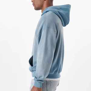 2024 hommes personnalisé lavage à l'acide blanc fermeture éclair à capuche hommes 100% coton Style Vintage fermeture éclair surdimensionné lavé sweats à capuche pour hommes - Product Image 2