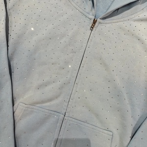 เสื้อฮู้ดผ้าซักกรดแบบมีซิปไซส์ใหญ่พิเศษมีลายปักโลโก้ออกแบบได้ตามต้องการ - Product Image 5