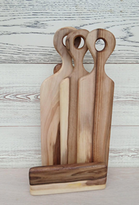 Planche à découper en bois naturel, planche à découper en bois massif multifonctionnelle pour hacher et servir - Product Image 6