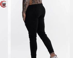 Pantalones Acampanados Personalizados de Cintura Media, 440 GSM, Cintura Elástica, Estilo Urbano, Pantalones Deportivos para Hombre, Tela de Lona, Corte Holgado y Pierna Ancha - Product Image 3