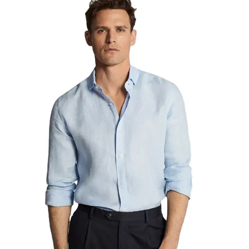 Benutzer definierte solide Langarm falten freie formelle Business Casual Button Down weiße Männer Hemden