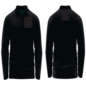 Pro02 | đầy đủ tay áo polo Áo Thun | Đen | người lớn | phía trước thêu trở lại dtf | Màu rắn | bông pha trộn - Product Image 1