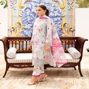 Vestido de tres piezas para mujer Salwar Kameez Ramsha Vol RANGREZ diseñado césped bordado paquistaní Panjabi Fancy Sari Party Girls - Product Image 6