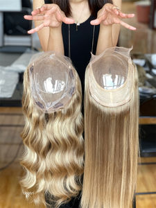 Venta al por mayor Balayage Hair Women Topper 8*8 Lace Front 13A + Grade Raw Virgin Hair Silky Straight para mujeres - Product Image 5