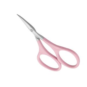 Tijera para cutículas de manicura de alta calidad, hoja curva de punta fina de 3,5 pulgadas, mango recubierto de rosa, tijeras para cutículas de acero alemán - Product Image 1