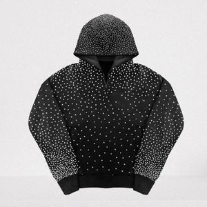 Ensemble survêtement à capuche personnalisé délavé à l'acide avec strass et pantalons de survêtement évasés pour hommes - Product Image 3