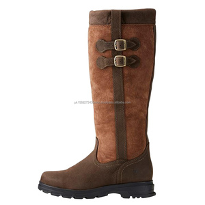 Best Quality New Hand-Made Pakistan Genuine Leather Hunting <b>Boots</b> with Black Strap Unisex All Seasons - Product Image 4