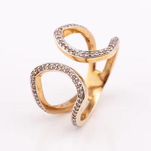 แหวน R-9536 18K สีเหลืองทองสไตล์คลาสสิกเครื่องประดับสำหรับปาร์ตี้วันครบรอบทำในประเทศไทยมีบริการ OEM - Product Image 1