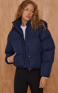 Manteau d'hiver personnalisé pour femme, chaud, respirant, à capuche, en toile tricotée, style doudoune, 100 % polyester, vêtement d'extérieur tendance, grandes tailles - Product Image 4