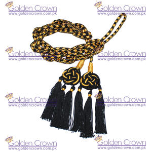 Vente en gros 2025 pompon de cordon de cinture sur mesure de qualité supérieure avec doré et noir - Product Image 5