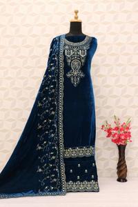 Traje Salwar Kameez de terciopelo, ropa de India y Pakistán, suministro de fábrica al por mayor, disponible a un precio asequible - Product Image 3