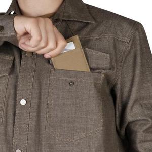 Chemise de travail en denim pour homme - FABRI Olive Melange - Product Image 5