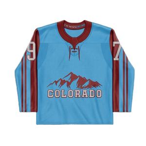 Conjuntos de uniformes de Jersey de hockey sobre hielo personalizables 100% poliéster antibacteriano y de secado rápido transpirable para hombres adultos al por mayor - Product Image 4