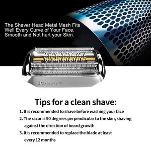 Cuchillas de Repuesto Dobles y Triples para Afeitadora Eléctrica, Resistentes al Agua IPX7, para Cara y Cuerpo, Lavables - Product Image 3