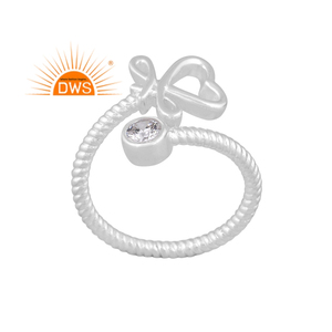 Elegent Design Fine Sterling Silver Natural Cz Gemstone <b>Adjustable</b> <b>Ring</b> Custom Jewelry Manufacturer - Product Image 1
