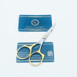 Nouveauté : Ciseaux de beauté pour cils en acier inoxydable de haute qualité, dorés avec des éléments argentés, fabriqués à la main, testés à la main, au meilleur prix - Product Image 5