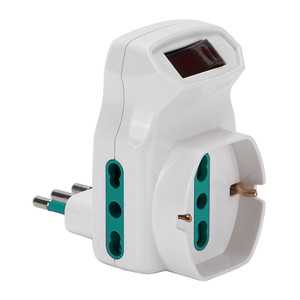 Fme Art.87.317 2-Way Socket <b>Adapter</b> + 1 <b>Switch</b> With Safety Spina 10a - Product Image 1