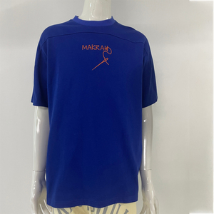 เสื้อยืดสำหรับผู้ชายทรงหลวมเข้ารูปผ้าฝ้าย100% ออกแบบได้ตามต้องการปักไหล่ผ้าคอตตอนโอเวอร์ไซส์ดีไซน์ใหม่ - Product Image 1